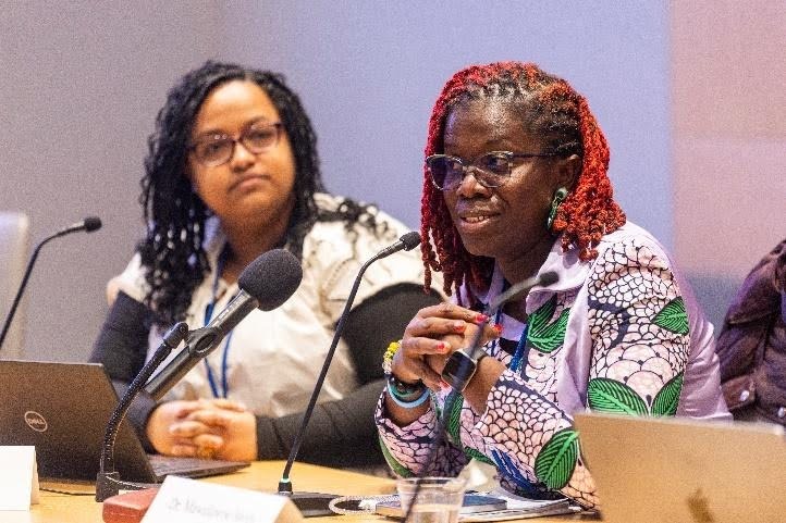 Photo of Crossroads representative Hilina Wassihun Meseret (left) and Dr. Mawulawoe Awity, NETRIGHT Representative and Executive Director of NEWIG